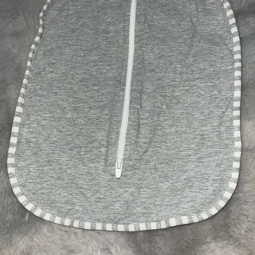 Love to dream Gray Sleep Sack Swaddle with White Trim